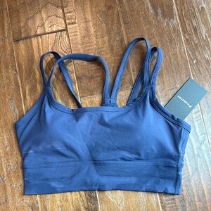 Fabletics Navy Sports Bra with Strappy Back